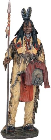 ICE ARMOR 11" H Indian Warrior with Eagle Statue Native American Decoration Figurine Office Desk/Home/Living Room/Table Decor, Perfect House Warming Gifts for New Home in Kuwait