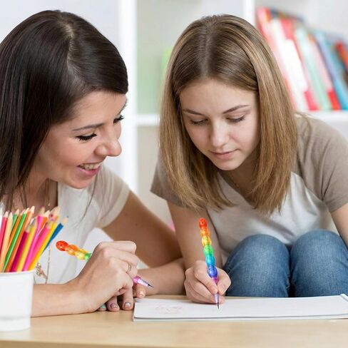 36 قطعة من أقلام رصاص بألوان قوس قزح قابلة للتكديس، أقلام رصاص بلاستيكية للأطفال، أقلام رصاص للأطفال، أقلام رصاص 7 في 1 لمستلزمات حفلات أعياد الميلاد ومعدات المرح المدرسية in Kuwait