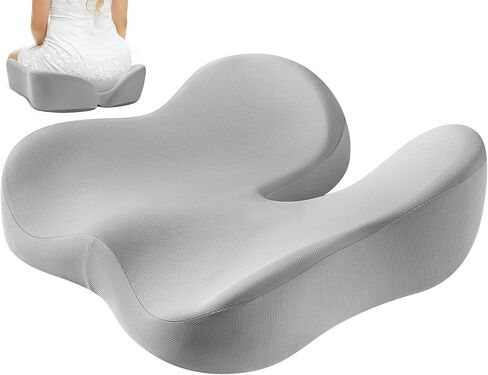 وسادة مقعد من إسفنج الذاكرة لدعم ناعم - وسادة واسعة للعاملين في المكاتب ذات الورك العريض، وسائقي السيارات - عرق النسا، وسادة لتخفيف آلام عظم الذنب، ووسادة كرسي المكتب ووسادة مقعد السيارة (رمادي) in Kuwait