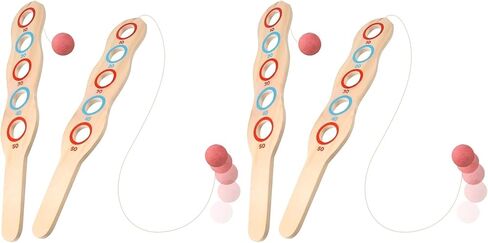 ArtCreativity Wooden Flip Paddle Game, Set of 2, Wood Paddle Toy with Red Ball on String, Outdoor Toys for Boys and Girls, Beach and Backyard Games for Kids and Adults, Great Gift Idea in Kuwait