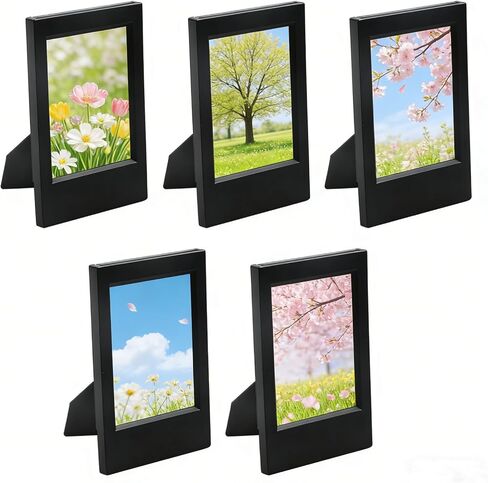 3 Inch Mini Picture Frame,5 Pack Mini Photo Frames Wall Decor TableTop & Wall Mount Photo Frame Vertical & Horizontal Rustic Home Décor,Black in Kuwait