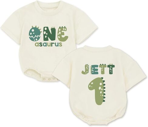مخصص Oneasaurus عيد ميلاد Romper Boy ، Dinosaur عيد ميلاد أول ملابس عيد ميلاد ، فتى عيد الميلاد الأول ، Saurus in Kuwait