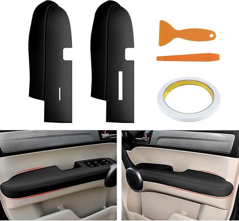 AOMSAZTO for CRV Armrest Covers 2017-2022 Black with Stiches in Saudi Arabia