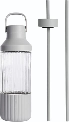 BEAST Health® Glass Water Bottle, 25 oz, Borosilicate Glass, Leak-Proof, Reusable Straw System, Portable Carry Cap, BPA-Free, Dishwasher Safe (Forest Green) in Kuwait