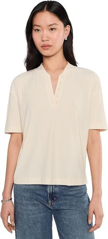 Varley Women's Kasey Mock Placket Rib Tee in Kuwait