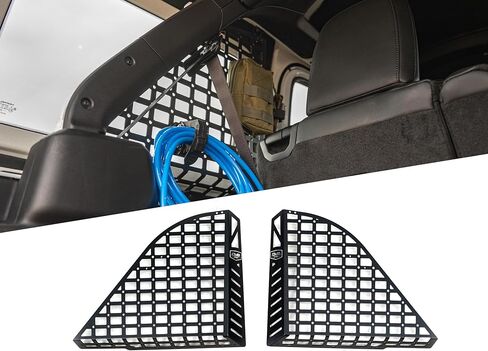 DV8 Offroad Rear Window Molle Storage Panels for 2018-2023 Jeep Wrangler JL 4-Door | Includes Passenger & Driver Side Panels | Mount Molle Bags, Tools, & Other Accessories in Kuwait