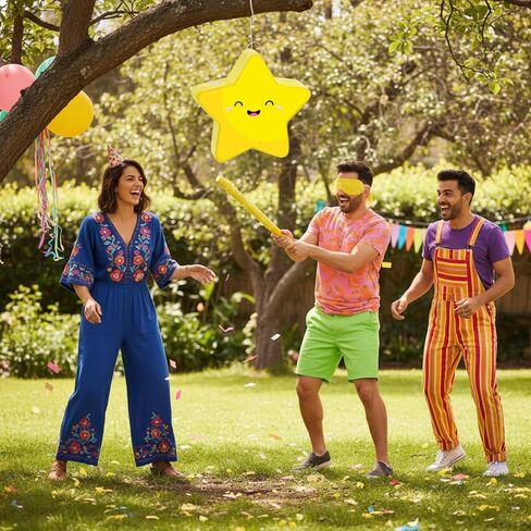 Hicarer Yellow Pinata Star Pinata for Kids Star Birthday Pinata Star Yellow Foil Party Supplies Favors Pinata Decor for Kids Birthday Party Twinkle Twinkle Little Star Gender Reveal Baby Shower in Kuwait