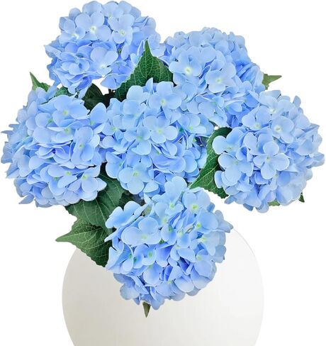 6PCS Green Hydrangea Artificial Flowers arrangments, Bulk Silk Fake Flower with Stems, Faux Hydrangeas Bouquets for Home Décor, Wedding, Party, and Office Table Centerpieces. in Saudi Arabia