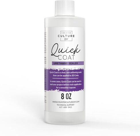 Counter Culture DIY Clear Quick Coat Sealer for Resin Art, 4 oz Bottle Epoxy Supplies for Coating & Casting, Tumblers, Keychains, Jewelry, Outdoor Sign Waterproofing, No VOC (4 oz) in Kuwait
