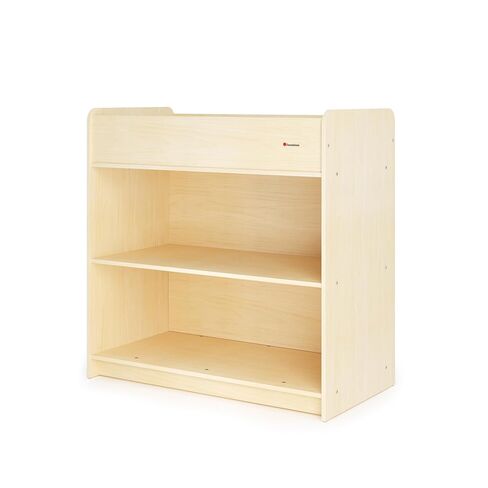 Foundations SafeGlide Daycare Changing Table, Durable Wood Construction, Built-in Shelving for Ample Storage, Gliding Doors, Adjustable Safety Strap, Includes Foam Mattress Pad (Natural) in Saudi Arabia