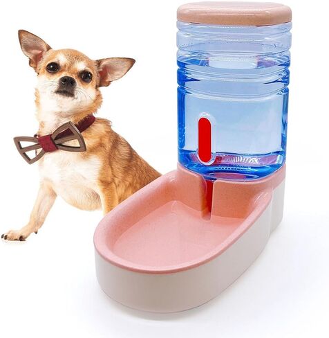 kathson Gravity Dog Water Dispenser Automatic Cat Drinking Water Station 1 Gallon Large Capacity Puppy Water Bowl for Small and Medium Dogs Cats Pink in Kuwait