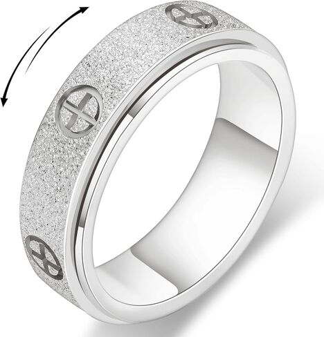 حلقات تململ الذهب اللذيذة للنساء: ألعاب تململ مذهلة ومغازل للبالغين -18K حلقات متقاطعة مطلية بالذهب ، خاتم الحب والخلود للأزواج in Kuwait