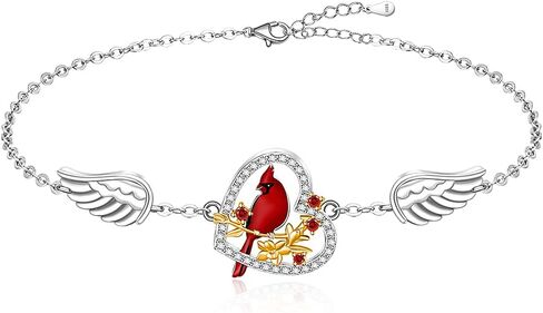 Cross Red Cardinal Bracelet for Women Memorial Cardinal Appear When Angels Are Near Cardinal Bracelets Cute Bird Sympathy Jewelry Gifts for Loss of Loved One in Saudi Arabia