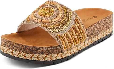 Patrizia Women's Swirla Multicolor Multicalor Slide One-Band Slide Cork Wedge Wedge in Kuwait