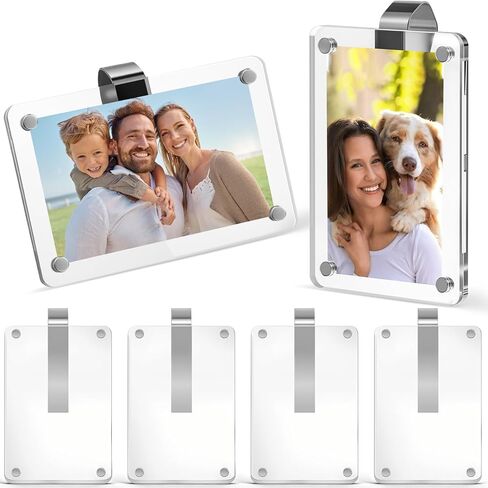 Frienda 2 Pcs Car Sun Visor Photo Holder, 2.4x3.5 Inch Transparent Universal Magnetic Photo Clip, Decorate Your Car Visor Clip with Personality, Suitable for Adding Family or Personal Pictures in Kuwait