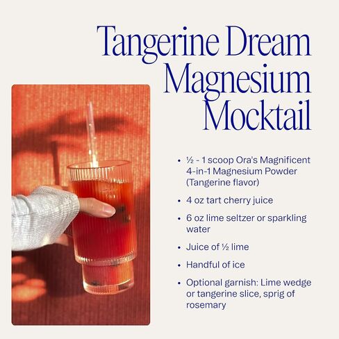 Ora Organic Magnesium Complex Powder Supplement - 4-in-1 Magnesium: Glycinate, Taurate, Malate & Citrate | Vegan, Gluten-Free | Tangerine Flavor | Calm Support for Sleep, Stress & Muscles | 30 Serving in Kuwait