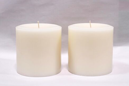 Ivory 4 x 4 by Modern Candle Design Large Unscented Pillar Candle Handmade in The USA (Set of 4) in Saudi Arabia