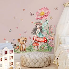 2 Sheets Princess Wall Decals for Girls Bedroom Purple Pink Wall Stickers & Murals Peel and Stick Vinyl Castle Wall Decor Large Removable Girls Room Art with Stars & Clouds in Saudi Arabia