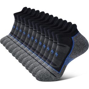 Mens Ankle Running Socks, Athletic Cushioned Low Cut Moisture Wicking Cotton Short Sports Socks, 6 Pairs in Saudi Arabia