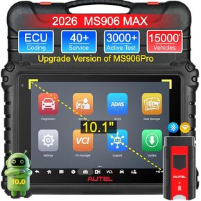 Autel MaxiSys MS906 MAX Scanner, Way Better Than MS906 Pro/MK906 Pro, Top Bidirectional Diagnostics Scan Tool, 2025 MX906MAX Up of MK900 MX900 MP900BT, ECU Coding, CAN FD/DoIP, Auto Scan 2.0, FCA SGW in Kuwait
