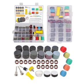 268 قطعة من أقراص وبراميل الصنفرة الرطبة والجافة مقاس 1 بوصة لقم الصنفرة من Dremel، وورق الصنفرة بخطاف وحلقة بحبيبات 60-10000 لملحقات الأدوات الدوارة من Dremel، ومجموعة تلميع وسادات Micromesh لمجوهرات خشب الراتنج in Kuwait