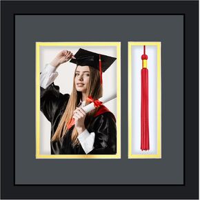 Graduation Photo Frame 4 x 6 with Tassel Holder for Pictures Photo Frame Elegant Double Mat 2025 Graduation Decor Gift for Graduate(White) in Saudi Arabia