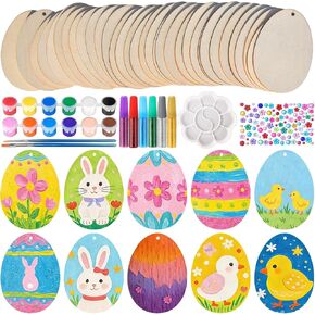 زينة عيد الميلاد الخشبية من golabarell للحرف اليدوية، قم برسم زينة عيد الميلاد الخاصة بك، مجموعة طلاء قطع خشبية غير مكتملة، 60 قطعة، مشغولات زينة يدوية للبالغين، زينة معلقة لشجرة عيد الميلاد in Kuwait