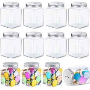 Roowest 6 Pieces Coin Jars for Behavior Tokens Plastic Reward Jars for Kids Clear Coin Jars Classroom Reward Jar Token Jars for Classroom Behavior Management Back to School Teacher Supplies in Kuwait