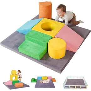مكعبات تسلق إسفنجية للأطفال الصغار، مجموعة لعب ناعمة للرضع بموضوع عيد الميلاد مع كتلة شجرة وكتلة نجمة، ألعاب تسلق الأطفال في الداخل، سجادات تسلق للأطفال وكرسي قابل للتحويل، رمادي in Kuwait