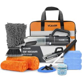 Car Cleaning kit, VCANENERGY Detailing Kit for Interior Cleaner with Car Vacuum Cleaner, Wheel Brush, Microfiber Towel, Wash Mitt, Windshield Cleaner, Interior and Exterior Car Wash Kit for Women, Men in Kuwait