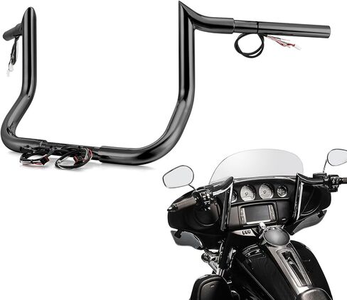 Mofun مسبقًا مسبقًا 12 بوصة شماعات APE 1 1/4 "Handlebar Bagger Handlebar متوافق مع Harley Touring Street Glide Electra Tri Glide Ultra Limited 2014-2023 ، Black in Saudi Arabia