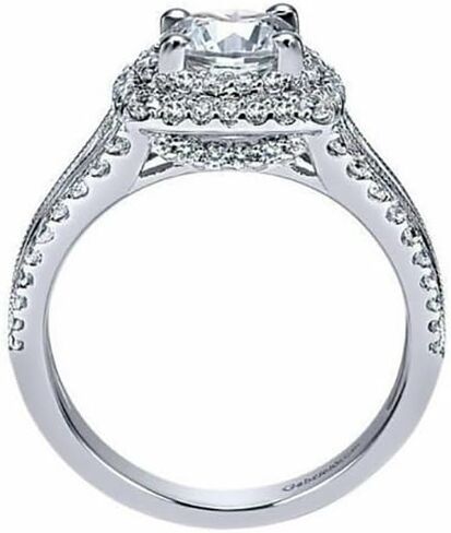 925 Sterling Silver Shiny Full Diamond Ring 18K Gold Cocktail Rings Round Cut 3ct Cubic Zirconia Promise Rings CZ Diamond Ring Eternity Engagement Wedding Band Ring for Women W.23 in Kuwait