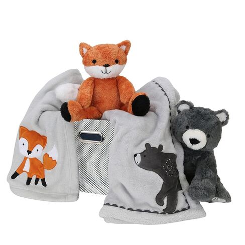 Lambs & Ivy Pink/White 5-Piece Luxury Infant/Newborn/Baby Gift Basket in Saudi Arabia