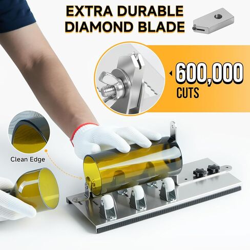 قاطع الزجاجات من كالاوين، ترقية قاطع الزجاجات ومجموعة قطع الزجاج للزجاجات، أداة قطع زجاجات النبيذ الزجاجية لقطع زجاجات النبيذ والبيرة والمشروبات الكحولية والويسكي الشمبانيا (فقط للزجاجات المستديرة) in Kuwait