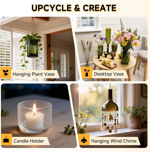 قاطع الزجاجات من كالاوين، ترقية قاطع الزجاجات ومجموعة قطع الزجاج للزجاجات، أداة قطع زجاجات النبيذ الزجاجية لقطع زجاجات النبيذ والبيرة والمشروبات الكحولية والويسكي الشمبانيا (فقط للزجاجات المستديرة) in Kuwait