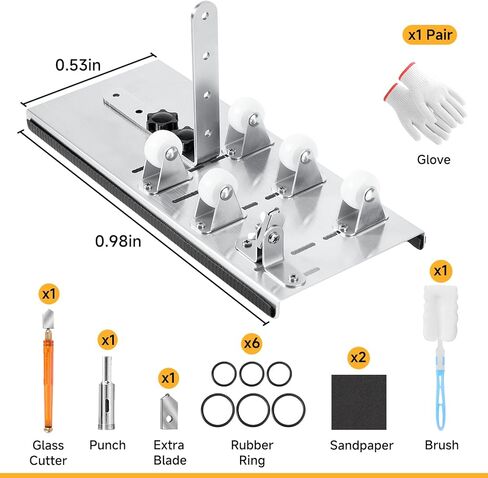 قاطع الزجاجات من كالاوين، ترقية قاطع الزجاجات ومجموعة قطع الزجاج للزجاجات، أداة قطع زجاجات النبيذ الزجاجية لقطع زجاجات النبيذ والبيرة والمشروبات الكحولية والويسكي الشمبانيا (فقط للزجاجات المستديرة) in Kuwait