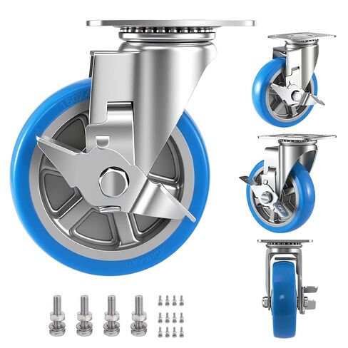 2 Inch Locking Casters Wheels, Heavy Duty Casters, Thickened and Improved Swivel Plate Casters Set of 4 for Furniture, Carts, Garden Potting Tables, Workbenches DIY in Kuwait