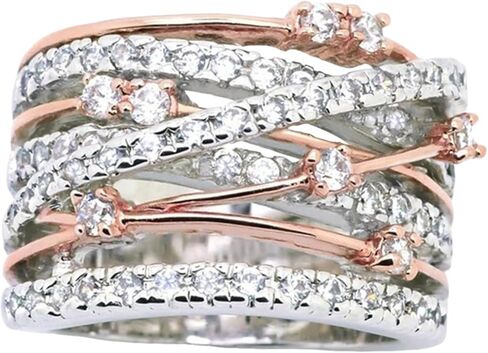 925 Sterling Silver Sparkling Diamond Micro Set Zircon Cross Colored Ring Cubic Zirconia Promise Ring CZ Love Cocktail Party Ring Engagement Wedding Jewelry-Making-Patterns in Kuwait