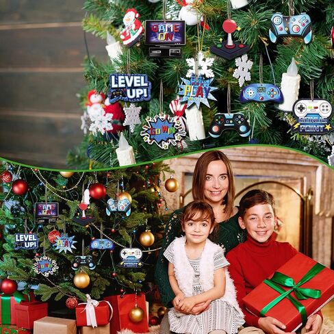 Kathfly 27 Pcs Christmas Video Game Ornament Video Game Controller Video Game Ornament for Christmas Tree Wooden Game System Controller Game Hanging Tag for Video Game Christmas Party(Stylish Style) in Kuwait