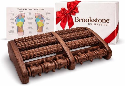 Brookstone Foot Roller Massager لارتياح التهاب اللفافة الأخمصية - أسطوانة تدليك خشبية لصحة القدم - تحفيز ردود الفعل وتخفيف الإجهاد - هدية مثالية لأمي ، أبي ، كبار السن in Kuwait