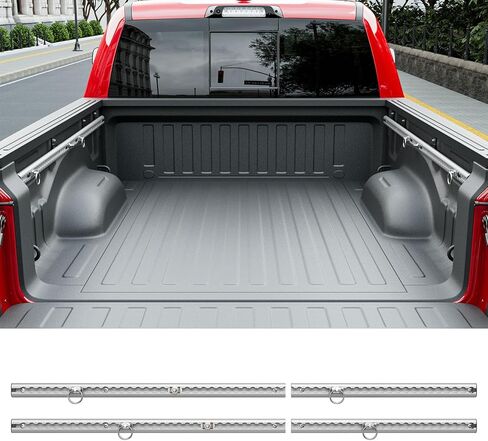 نظام سكة حديد سرير سرير 5.7 قدم متوافق مع 2019-2025 Dodge RAM 1500 Side Trail Rail System Rails Side Rails Down Rail Placeming for 2019-2025 Dodge Ram 1500 Accessories (Side Trail Rail) in Kuwait