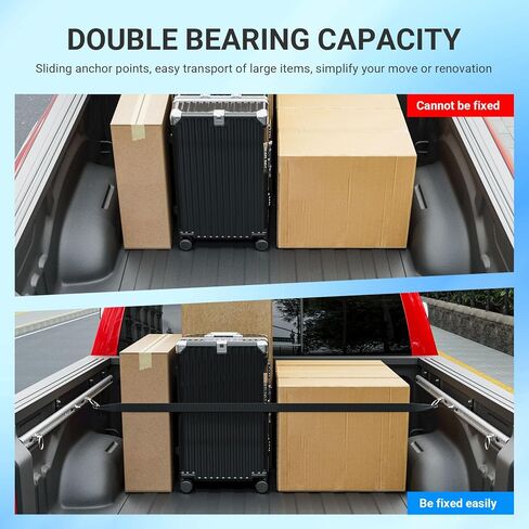 نظام سكة حديد سرير سرير 5.7 قدم متوافق مع 2019-2025 Dodge RAM 1500 Side Trail Rail System Rails Side Rails Down Rail Placeming for 2019-2025 Dodge Ram 1500 Accessories (Side Trail Rail) in Kuwait