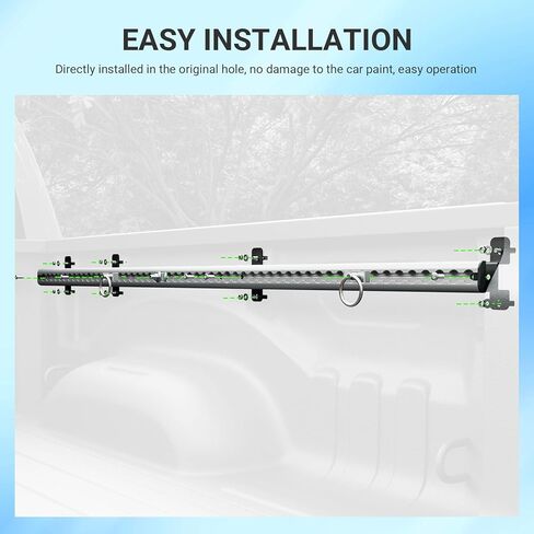 نظام سكة حديد سرير سرير 5.7 قدم متوافق مع 2019-2025 Dodge RAM 1500 Side Trail Rail System Rails Side Rails Down Rail Placeming for 2019-2025 Dodge Ram 1500 Accessories (Side Trail Rail) in Kuwait