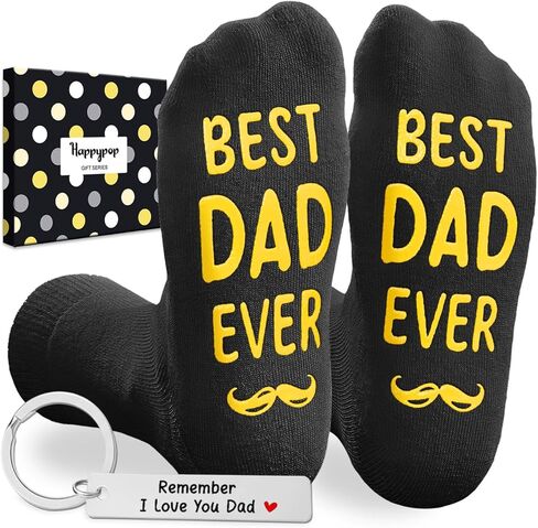 HAPPYPOP Cool Gifts For Men - Husband Dad Gifts, Funny Socks For Him With Keychain in Saudi Arabia