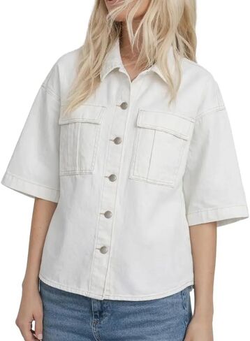 Kedera Womens Button أسفل القمصان الدنيم قميص عرضي قميص غير رسمي in Saudi Arabia
