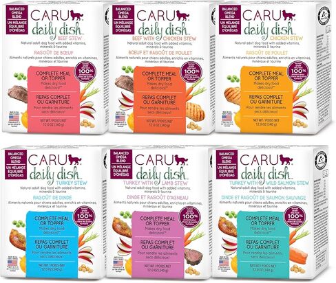 Caru - Daily Dish Beef with Chicken Stew - Healthy Functional Wet Dog Food or Topper - 12 oz Cartons - Pack of 4 in Kuwait
