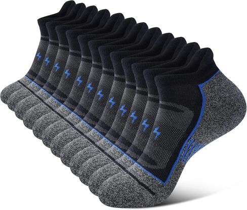 Mens Ankle Running Socks, Athletic Cushioned Low Cut Moisture Wicking Cotton Short Sports Socks, 6 Pairs in Kuwait