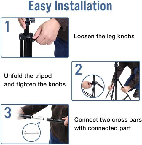 Backdrop Stand for Parties, Banner Stand 6.5 ft x 5 ft T-Shape Portable Photo Studio Background Support Kit with 4 Spring Clamps & Carry Bag for Photography, Video, Studio in Kuwait