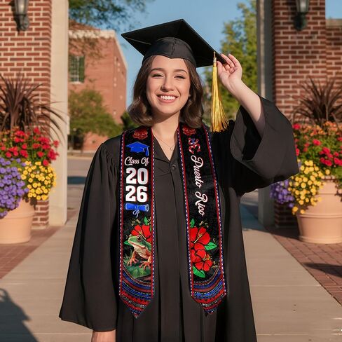 سرق التخرج في بورتوريكو فئة 2025 ، تخرج العلم الأمريكي في بورتوريكو SASH 2025 in Kuwait