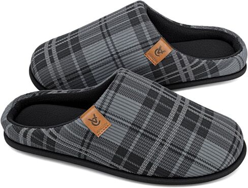 VeraCosy Men's Cozy Slip-on Slippers Corduroy Memory Foam Indoor House Shoes in Kuwait